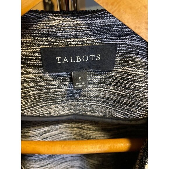 Talbots Black Tweed Cotton Blend Open Jacket Sz S - Picture 5 of 10